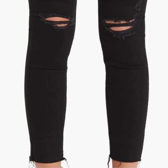 MOTHER Women's Black Looker Ankle Fray Jeans Size 25 - Picture 3 of 16